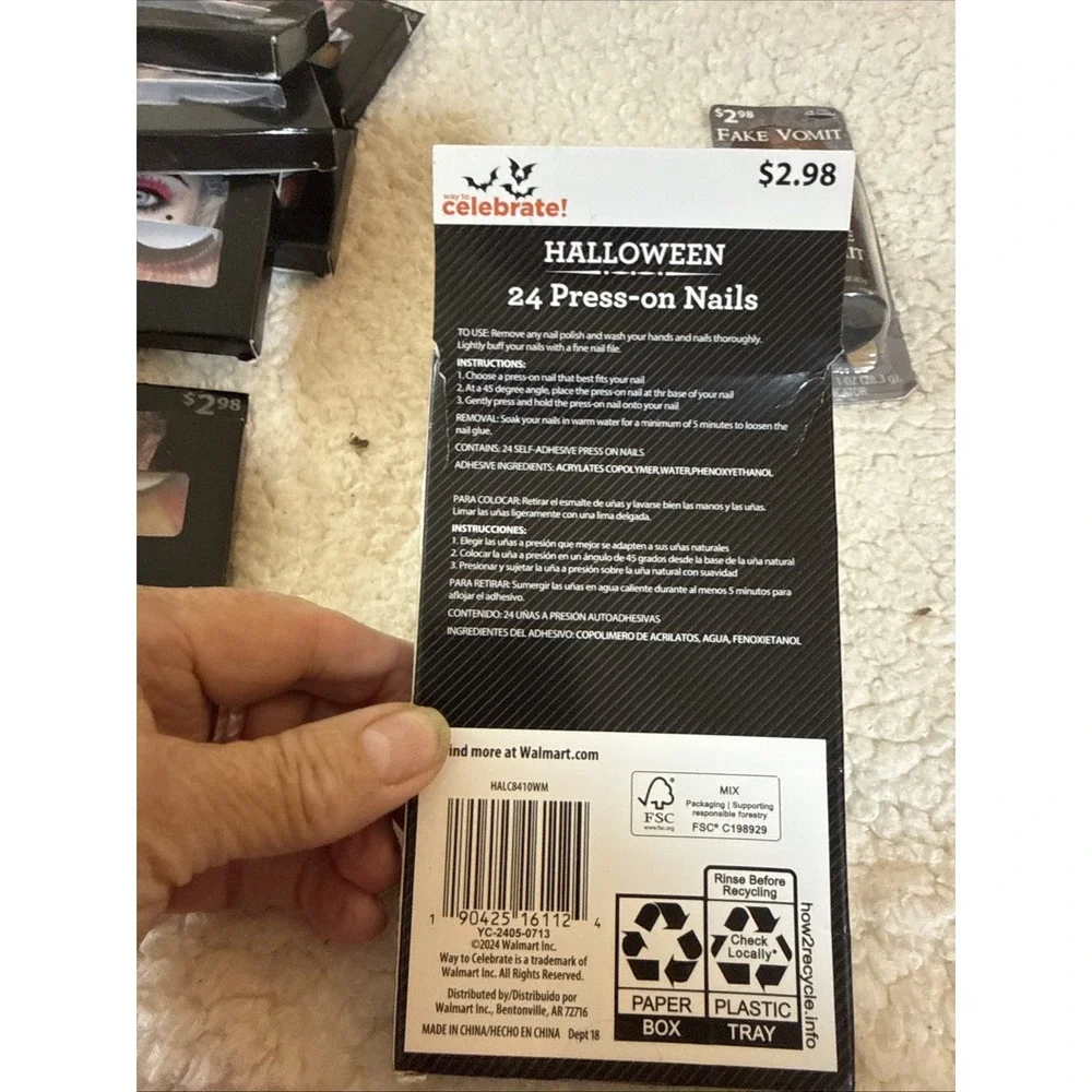 Way To Celebrate Halloween Press On Nails New In Box 24 PK